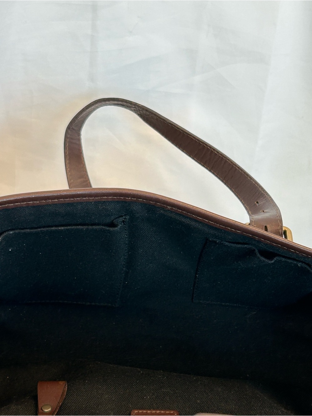 Burberry Haymarket Check Coated Canvas shoulder bag brown leather trim - Picture 13 of 17